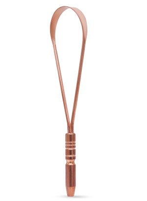Tongreiniger (tongschraper) van koper, 'single handle', Sattva